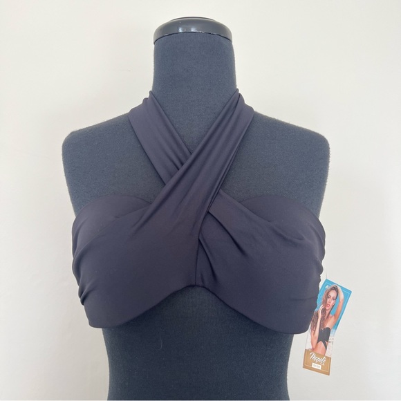 NWT Mapale Multipurpose Wrap Bikini Top in Black, M - Picture 4 of 16